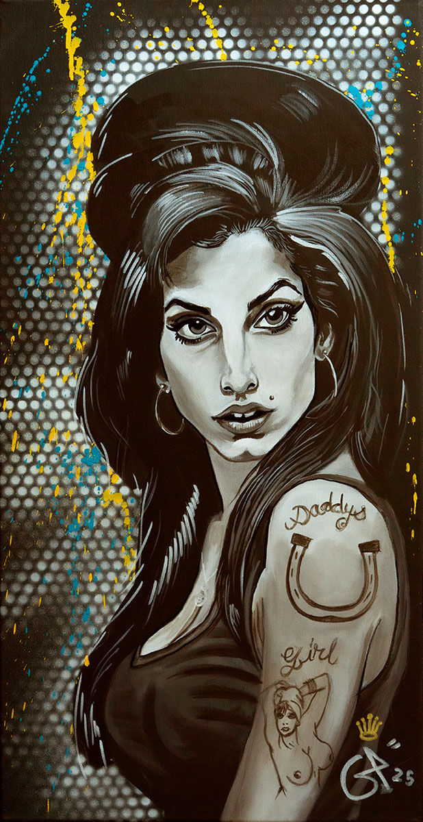 AMY WINEHOUSE — 40 × 80 cm, peinture de Geoffrey Payen