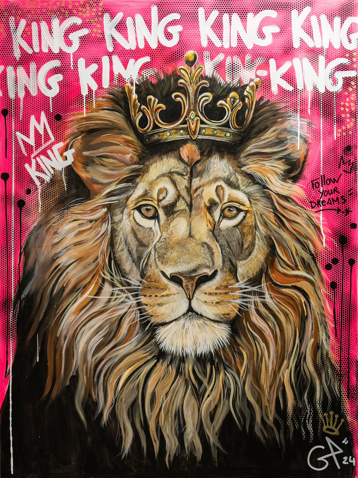 KING OF THE KING — 97 × 135 cm, peinture de Geoffrey Payen