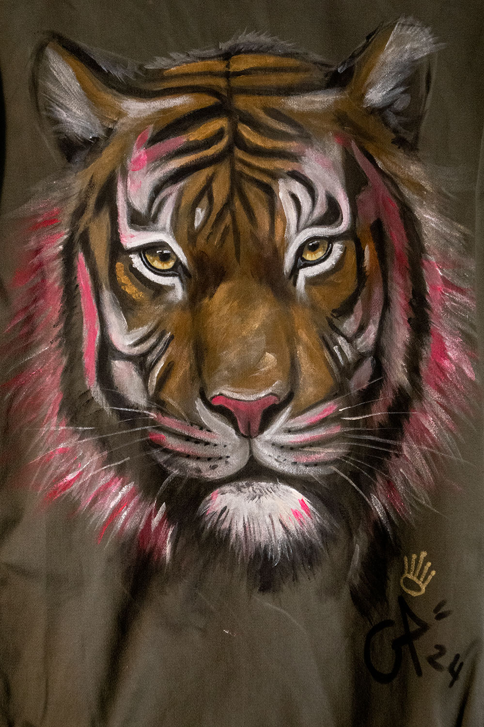 Veste peinte Tiger par Geoffrey Payen